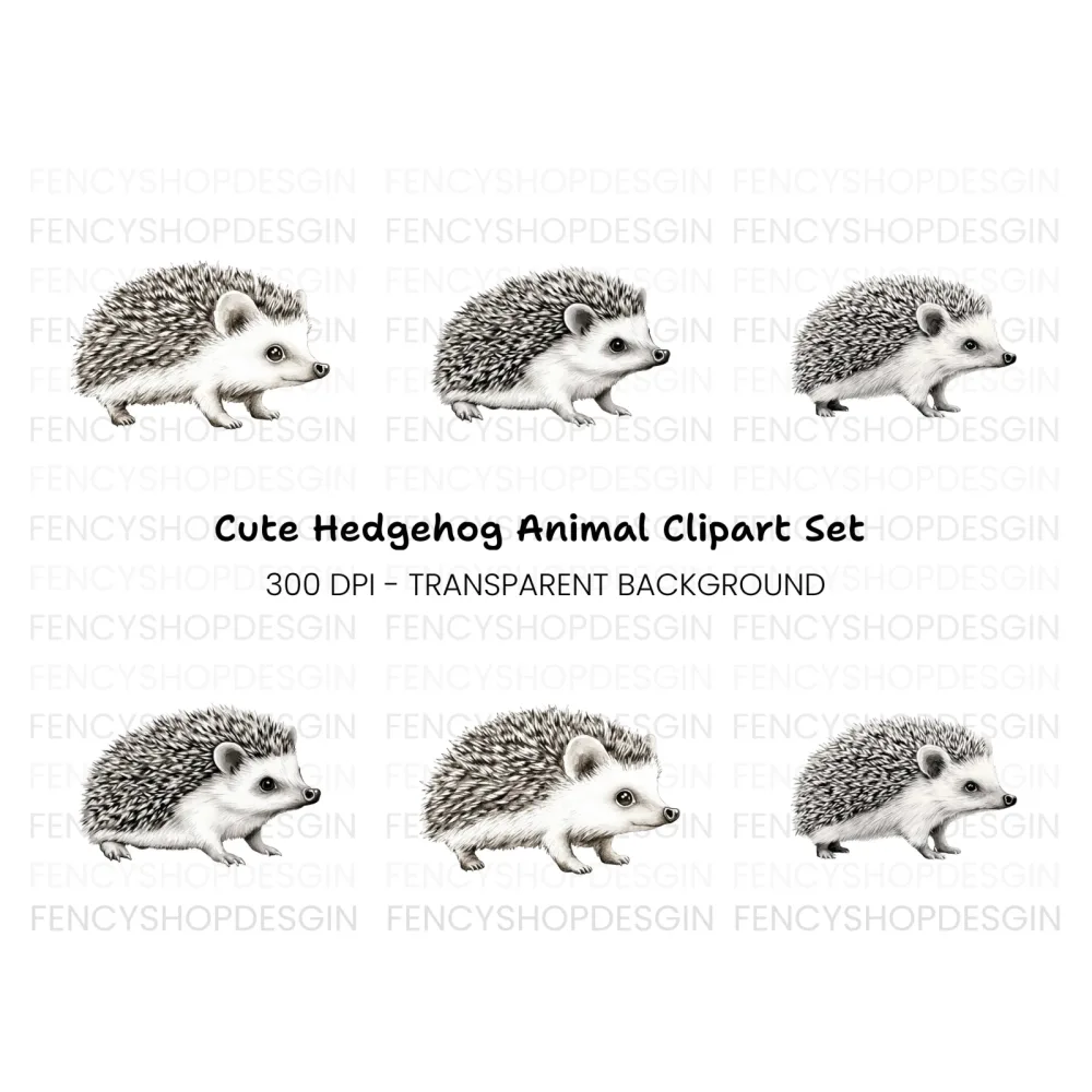 Cute Hedgehog Clipart Bundle