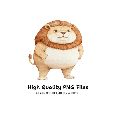 Adorable Baby Lion Clipart Bundle