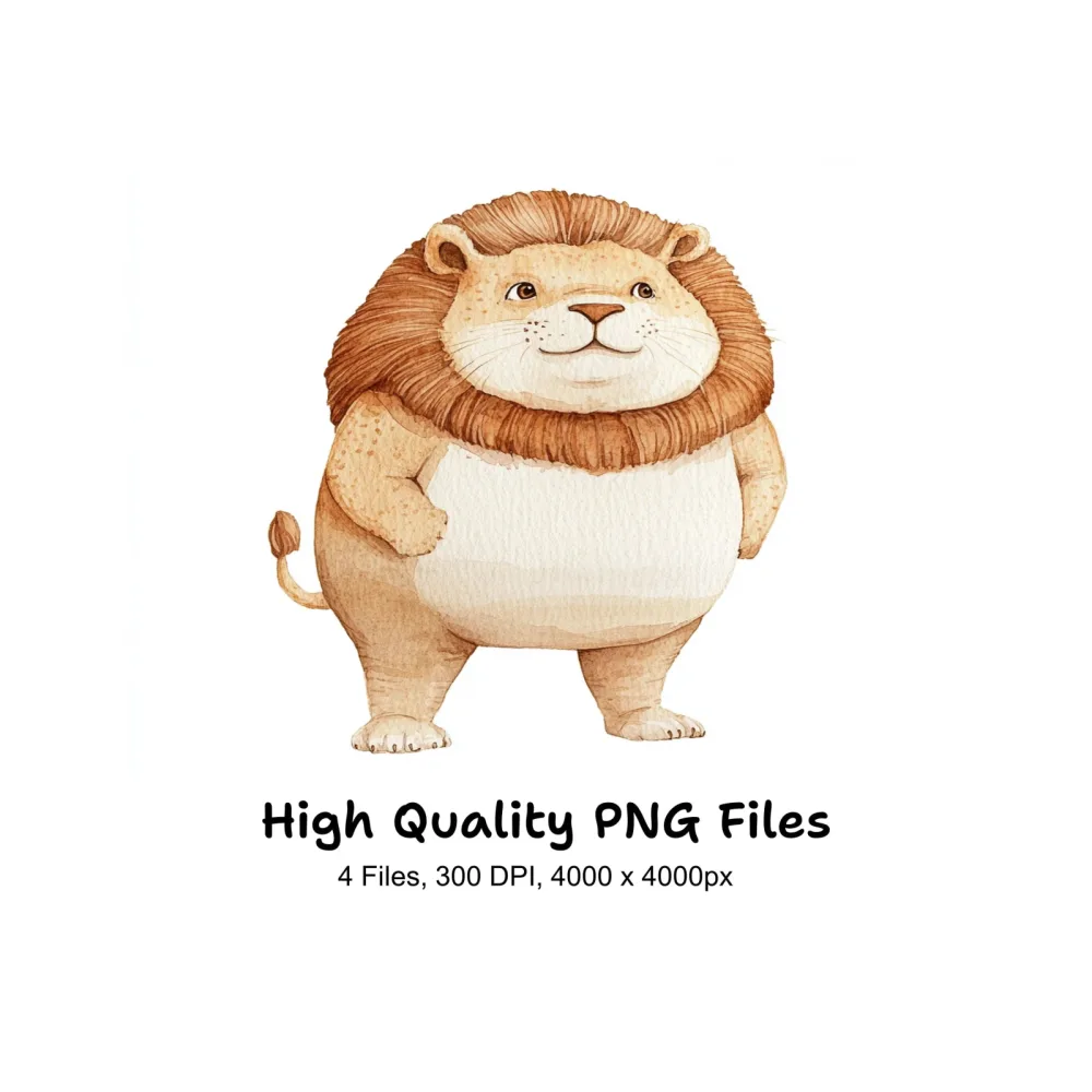 Adorable Baby Lion Clipart Bundle