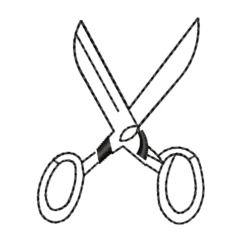 Scissors Embroidery Design