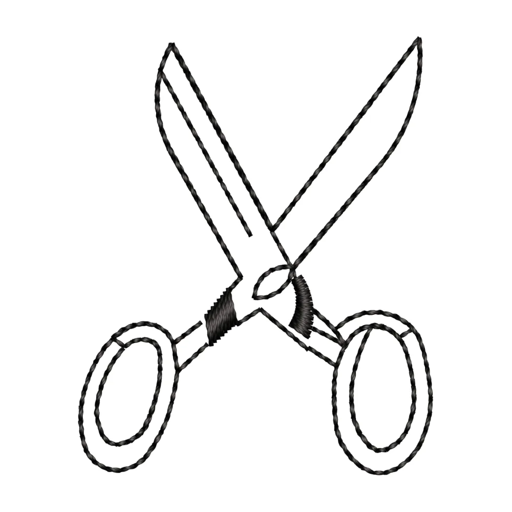 Scissors Embroidery Design
