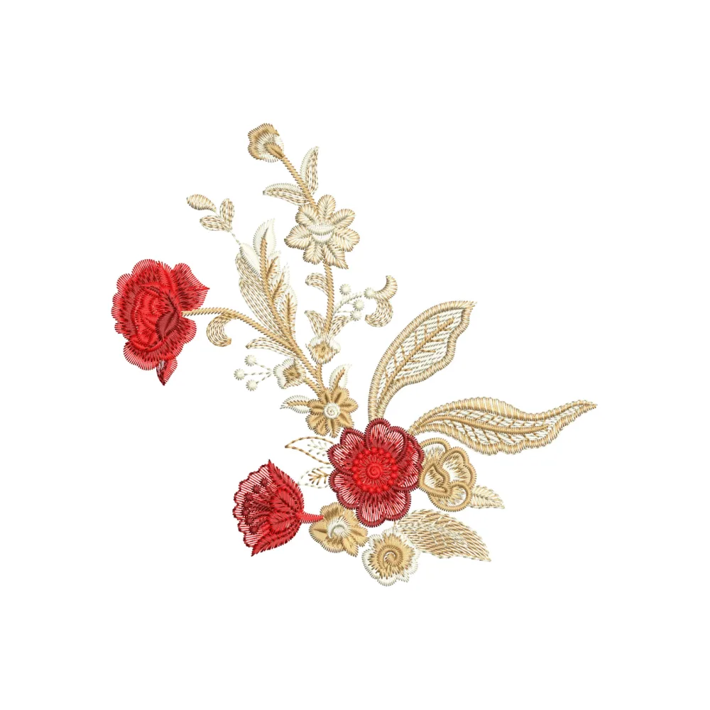 Flower Two Tone Embroidery Design