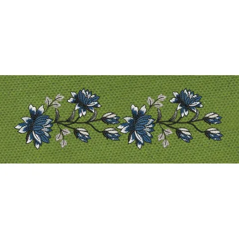 Floral Border White Lilies Embroidery Design