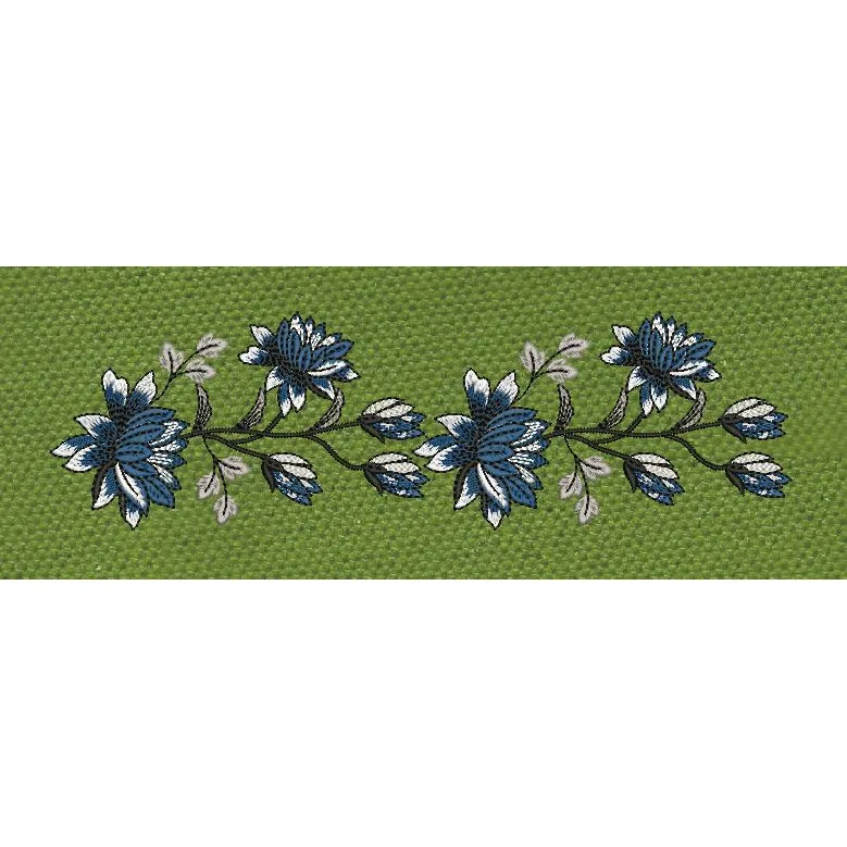 Floral Border White Lilies Embroidery Design
