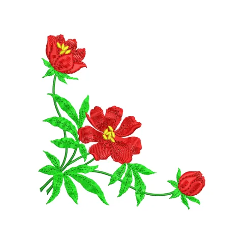 Peony Embroidery Design