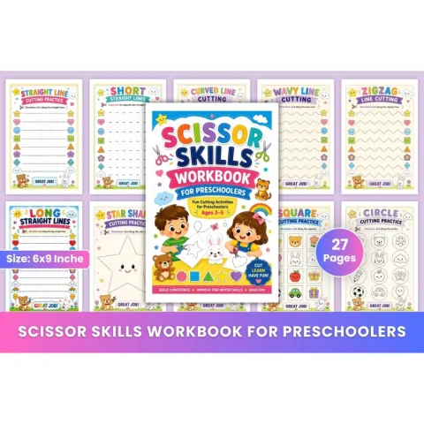 Scissor Skills For Preschoolers Workbook