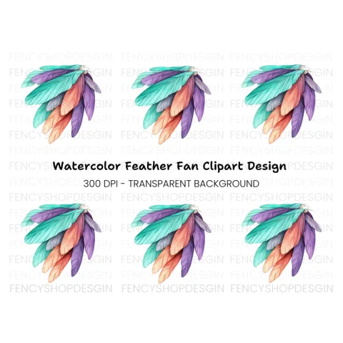 Vibrant Feather Clipart Bundle