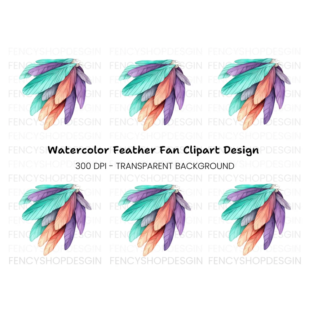 Vibrant Feather Clipart Bundle