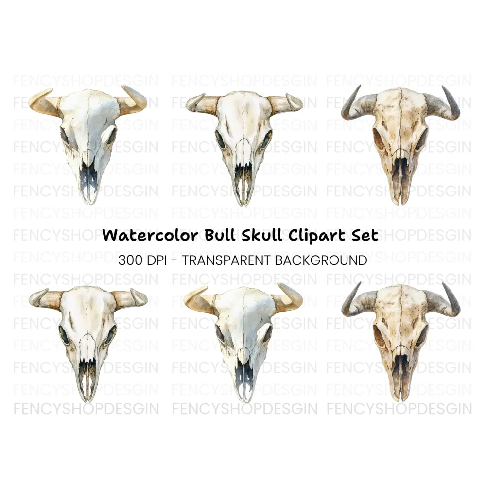 Bull Skull Clipart Bundle