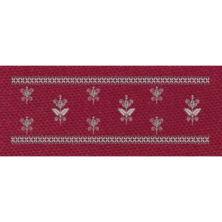 Floral Jacquard Border Golden Lines Embroidery Design