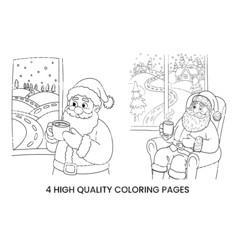 Santa Claus Drinking Hot Cocoa Coloring Books