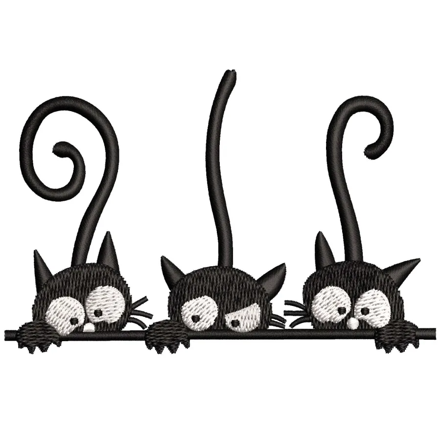 Black Cats Embroidery Design