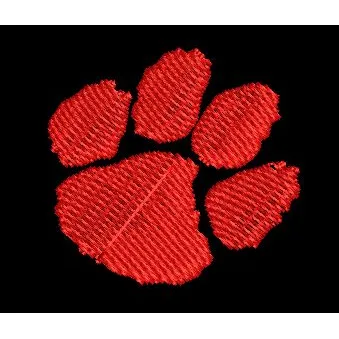 Textured Feline Paw Print Embroidery Design