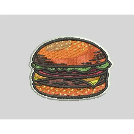 Burger Silhouette Embroidery Design