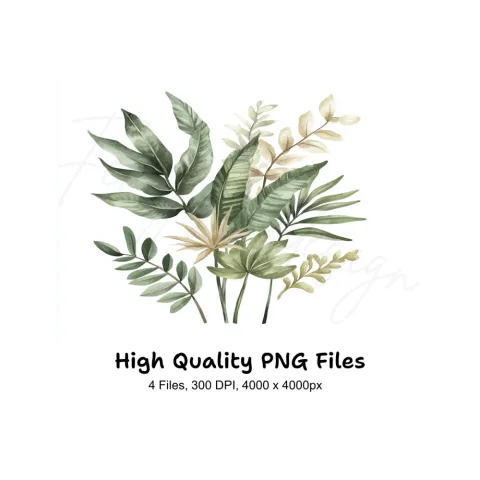 Tropical Leaves Clipart Bundle