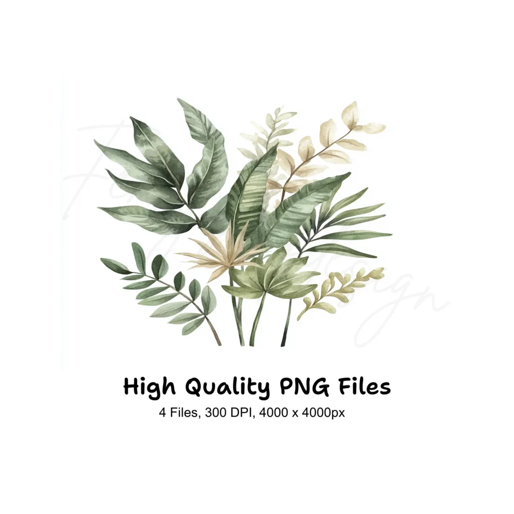 Tropical Leaves Clipart Bundle