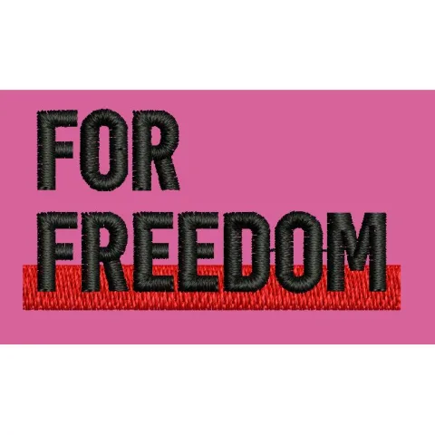 For Freedom Emblem Embroidery Design