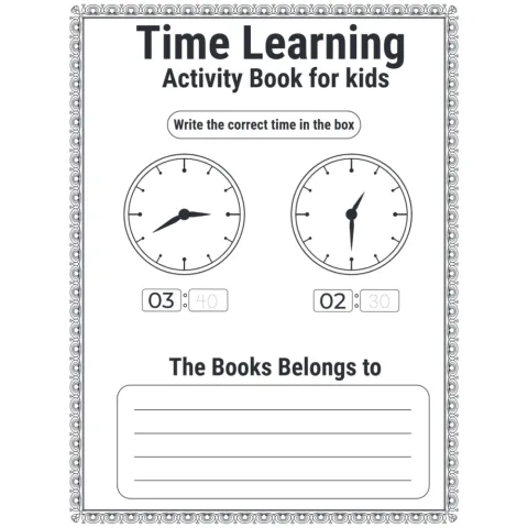 Time Learning Activity Book for Kids