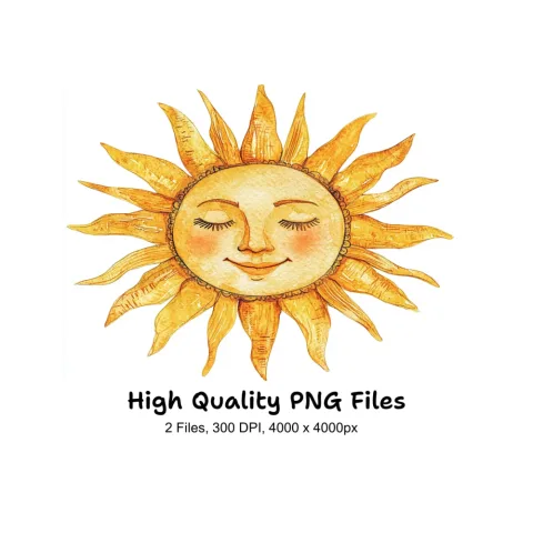 Sun Faces Clipart Bundle