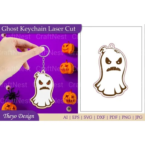 Ghost Keychain SVG Bundle
