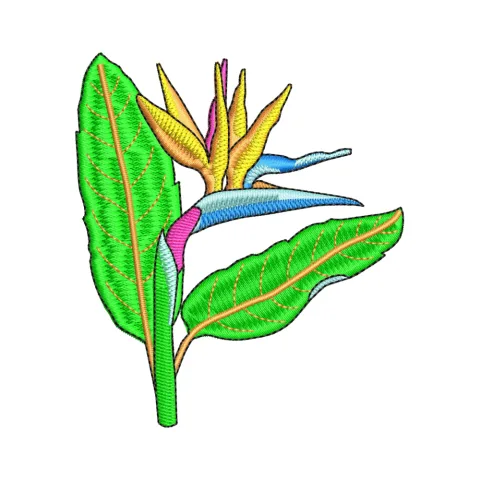 Bird Flower Embroidery Design