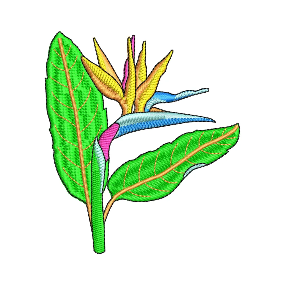 Bird Flower Embroidery Design