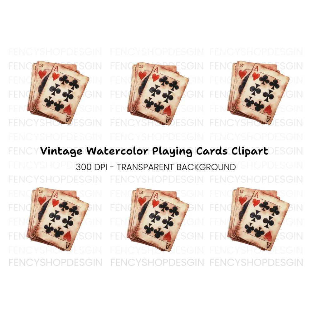 Vintage Playing Cards Clipart Bundle