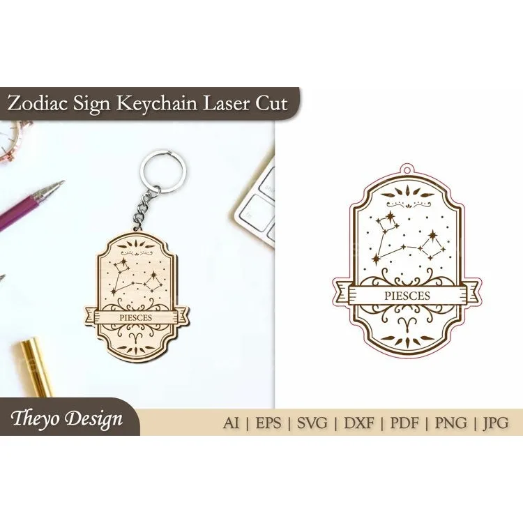 Zodiac Sign Keychain SVG Bundle