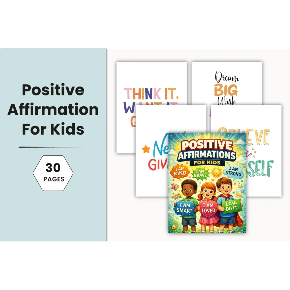 Positive Affirmations Planner for Kids