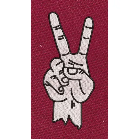 Victory Sign Embroidery Design
