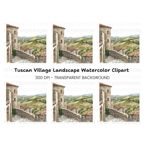 Tuscan Village Clipart Bundle