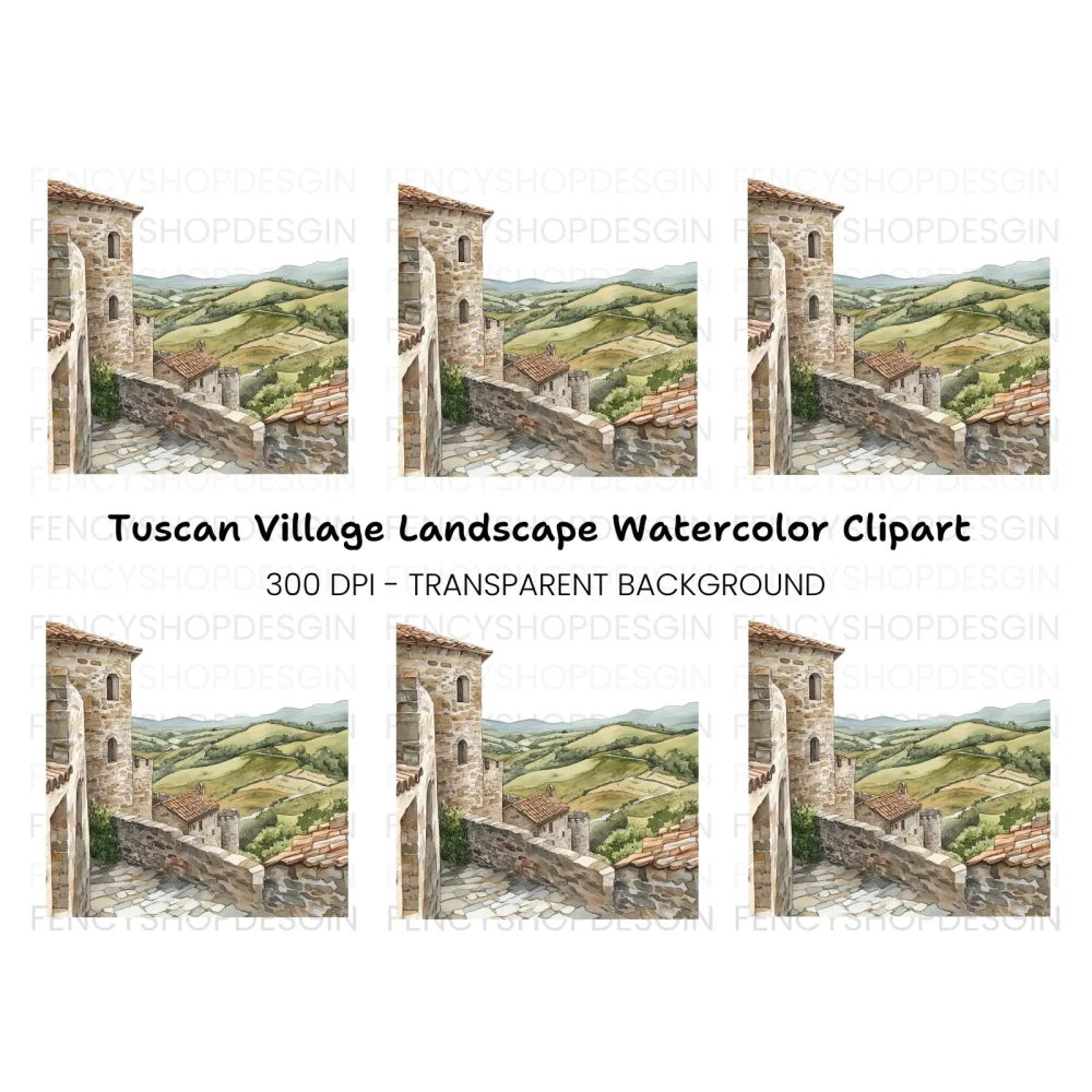 Tuscan Village Clipart Bundle
