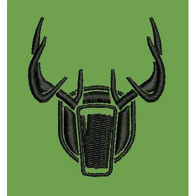 Stylized Antler Emblem Embroidery Design