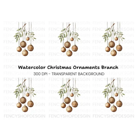 Christmas Ornaments Clipart Bundle