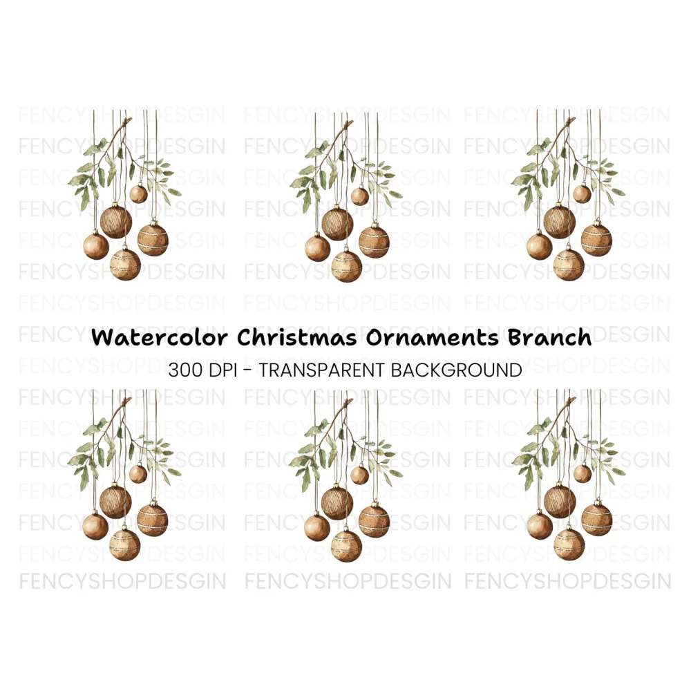 Christmas Ornaments Clipart Bundle