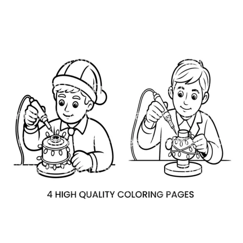 DIY Christmas Decorations Coloring Books