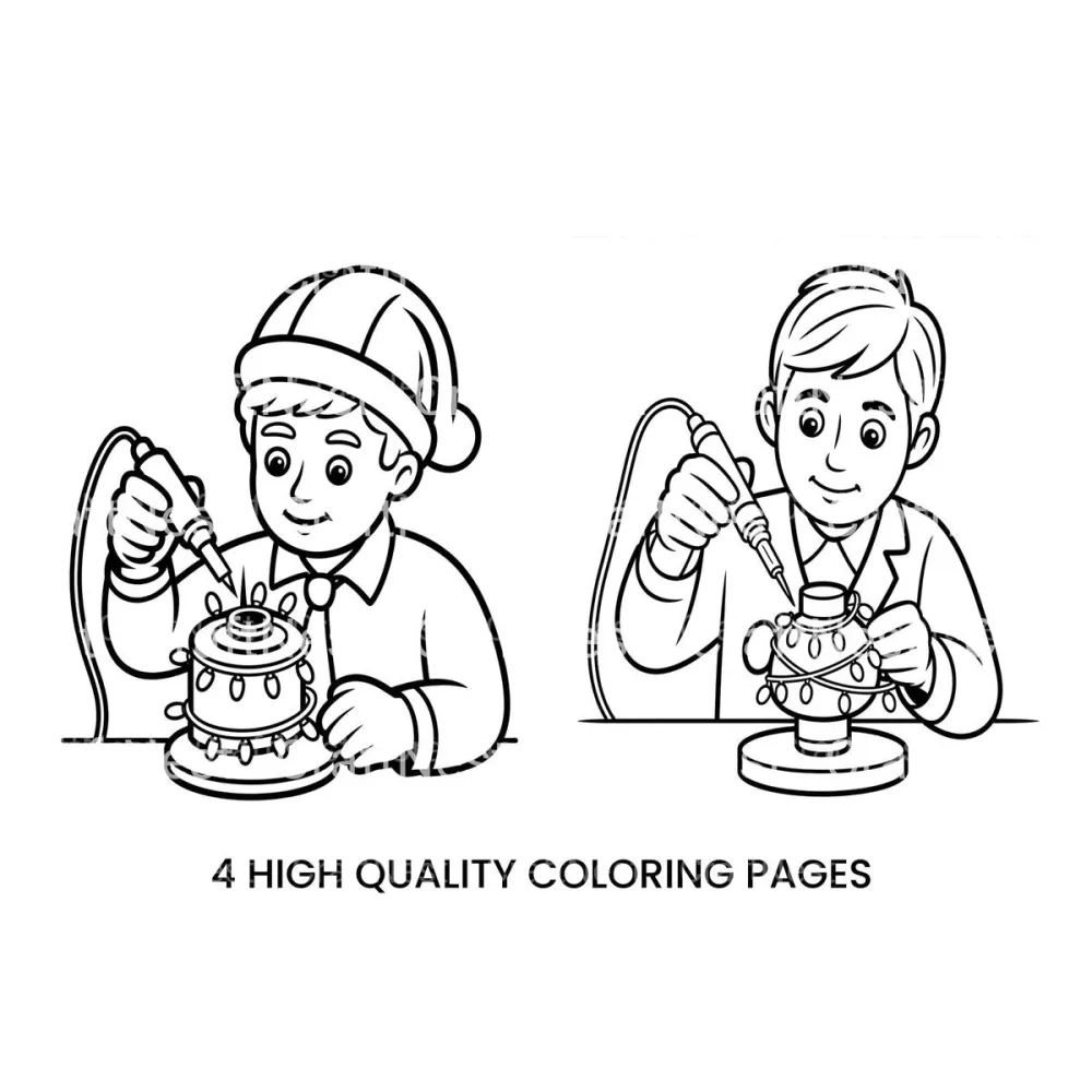 DIY Christmas Decorations Coloring Books