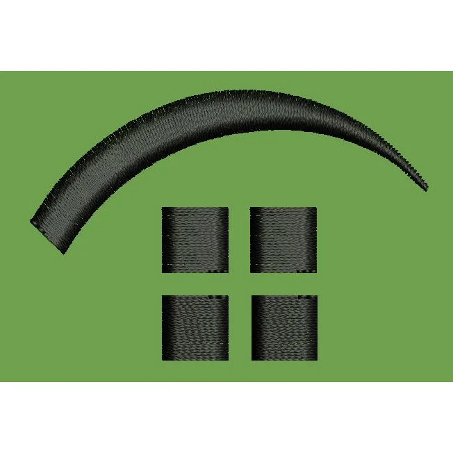 Curved Roof Embroidery Design