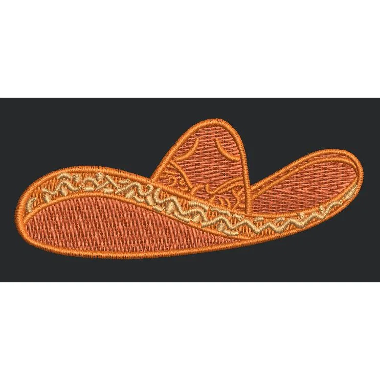 Ornate Wide Brimmed Hat Embroidery Design