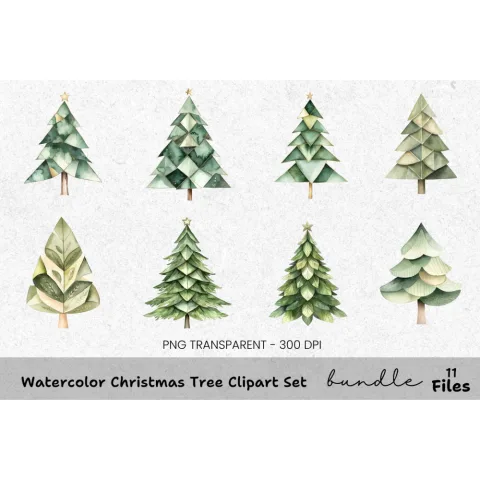 Christmas Tree Clipart Bundle
