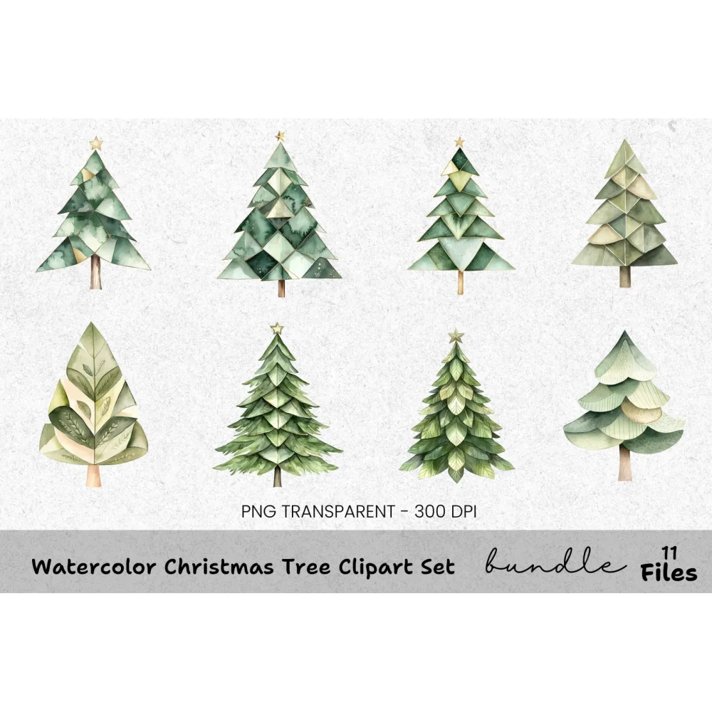Christmas Tree Clipart Bundle
