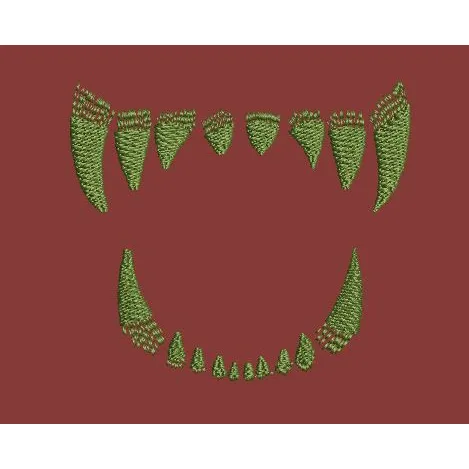 Fanged Grin Embroidery Design