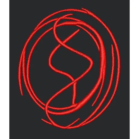 Red Circle Art Embroidery Design