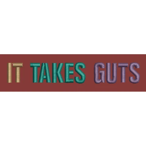 Courageous Words Embroidery Design