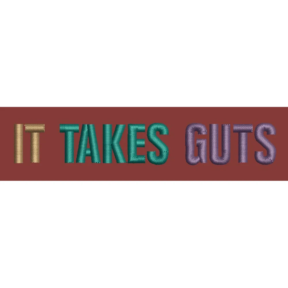 Courageous Words Embroidery Design
