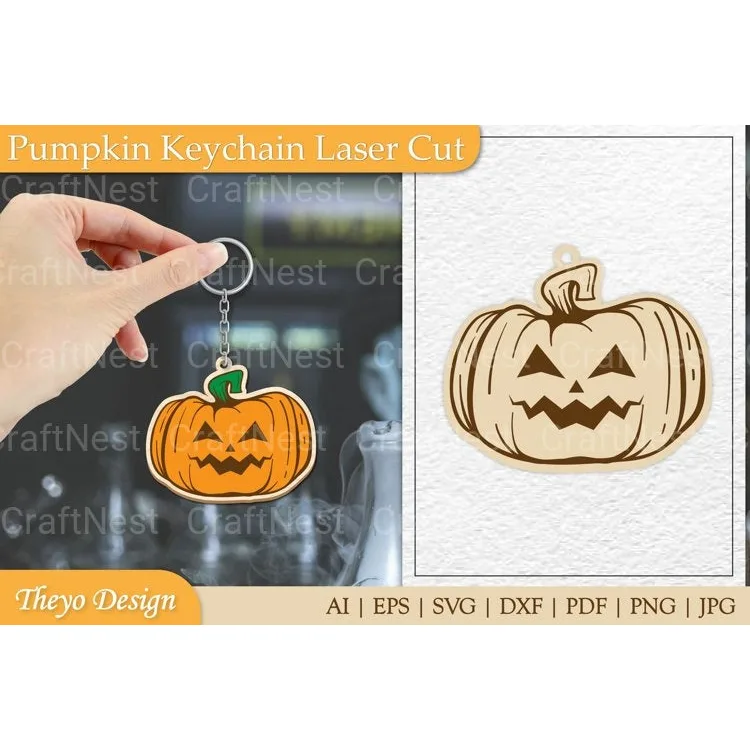 Pumpkin Keychain SVG Bundle