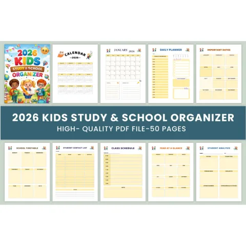 Kids Study School Planner