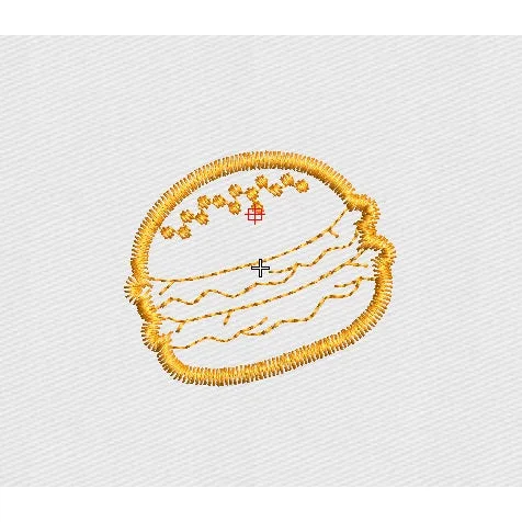 Burger Embroidery Design