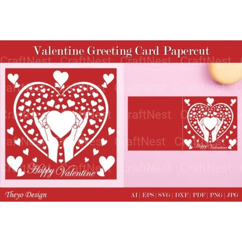 Valentine Greeting Card Cut SVG