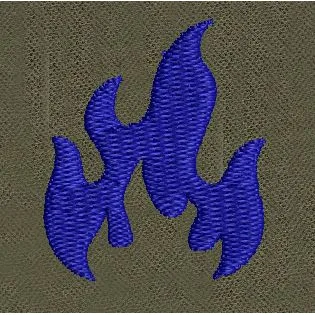 Blue Fire Embroidery Design